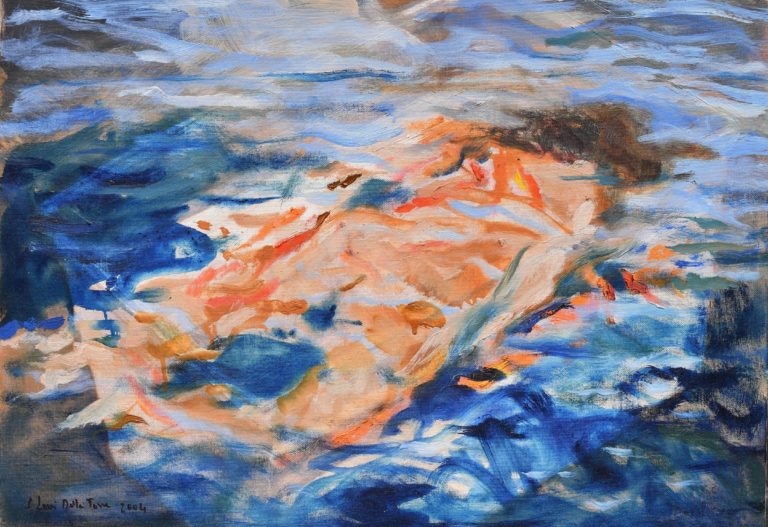 Corpo nell’acqua, 2014.olio su cartone telato 35x50
